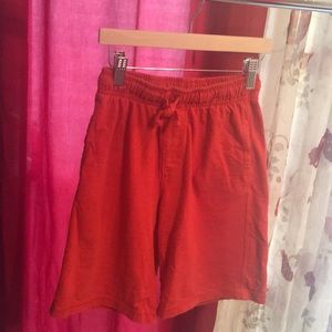 Orange basic cotton knit shorts